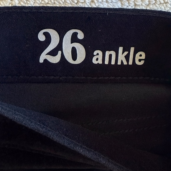 J. Crew Vintage Black Velvet Toothpick Pants Ankle Stretch Holiday Party Size 26 - Picture 4 of 6